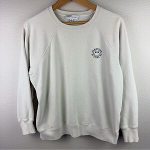 Something Navy Sweatshirt Beige Pullover Womens Small